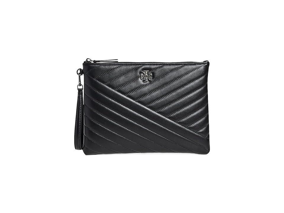 Tory Burch Kira Chevron Pave Logo Pouch Tote Handbags Product Image