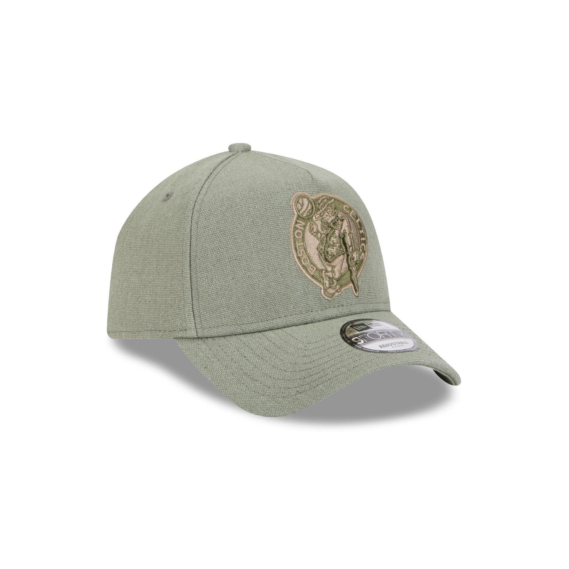 Boston Celtics Logo Essentials Olive 9FORTY A-Frame Snapback Hat Male Product Image