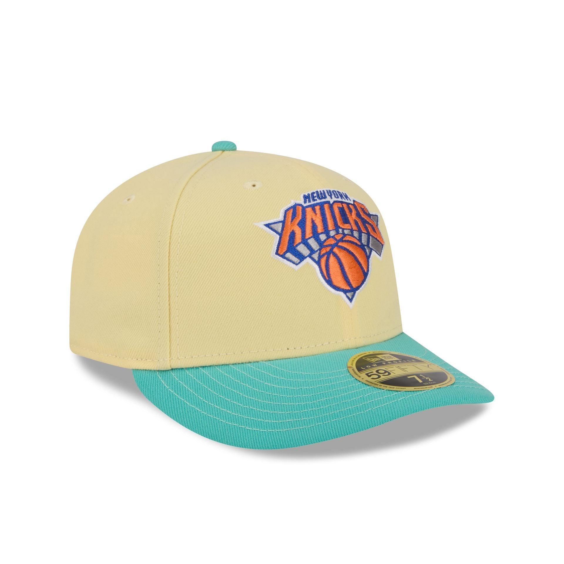 New York Knicks Soft Yellow Low Profile 59FIFTY Fitted Hat Male Product Image