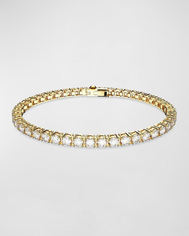 Swarovski Matrix Green Crystal Tennis Bracelet in Gold Tone Product Image