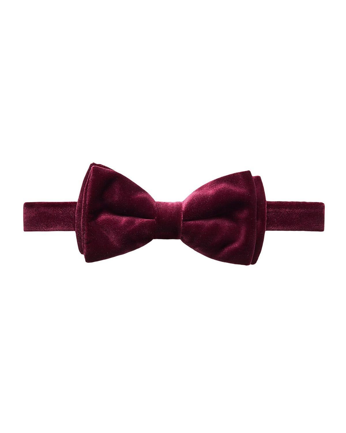 Mens Velvet Pre-Tied Bow Tie Product Image