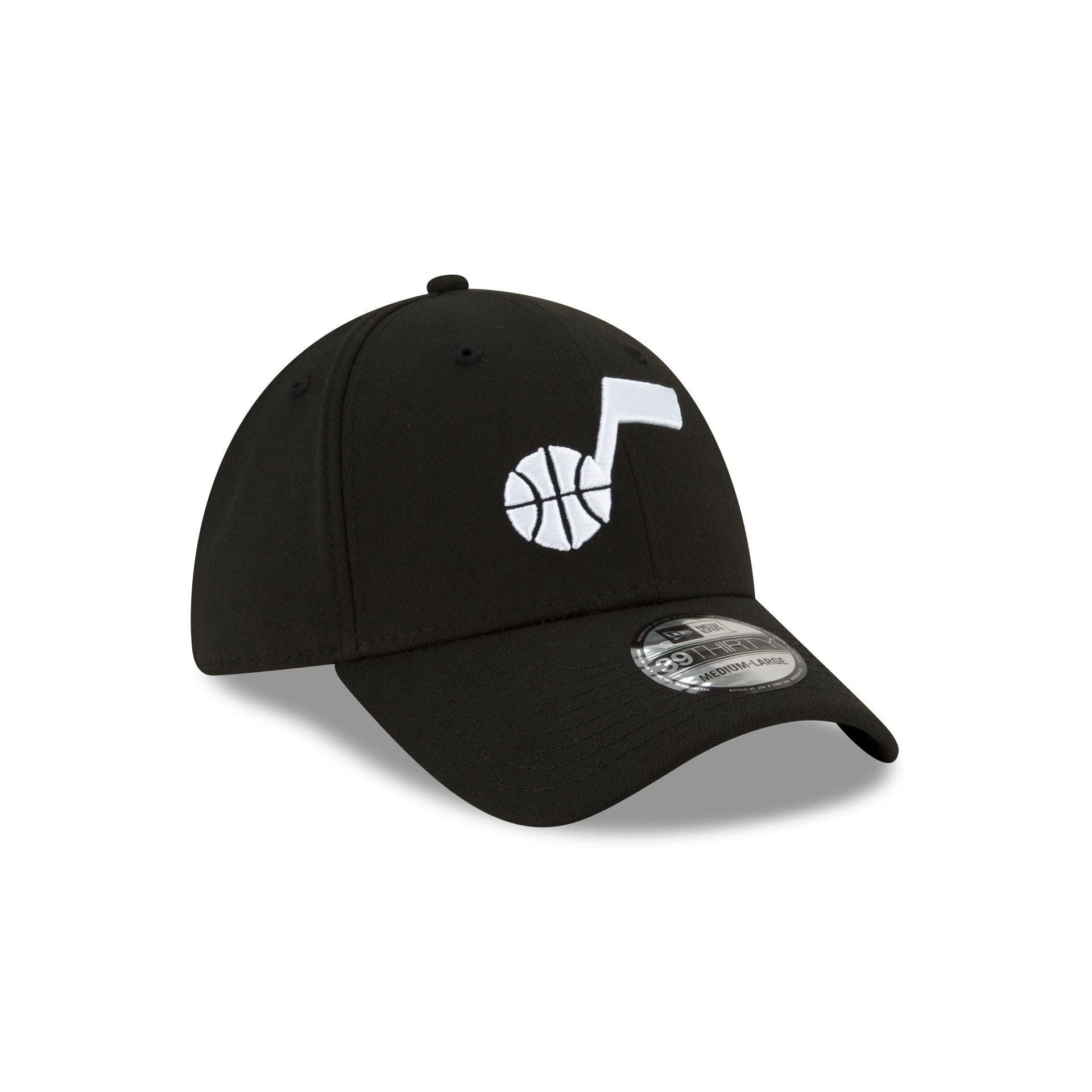 Utah Jazz Team Classic Black 39THIRTY Stretch Fit Hat Male Product Image