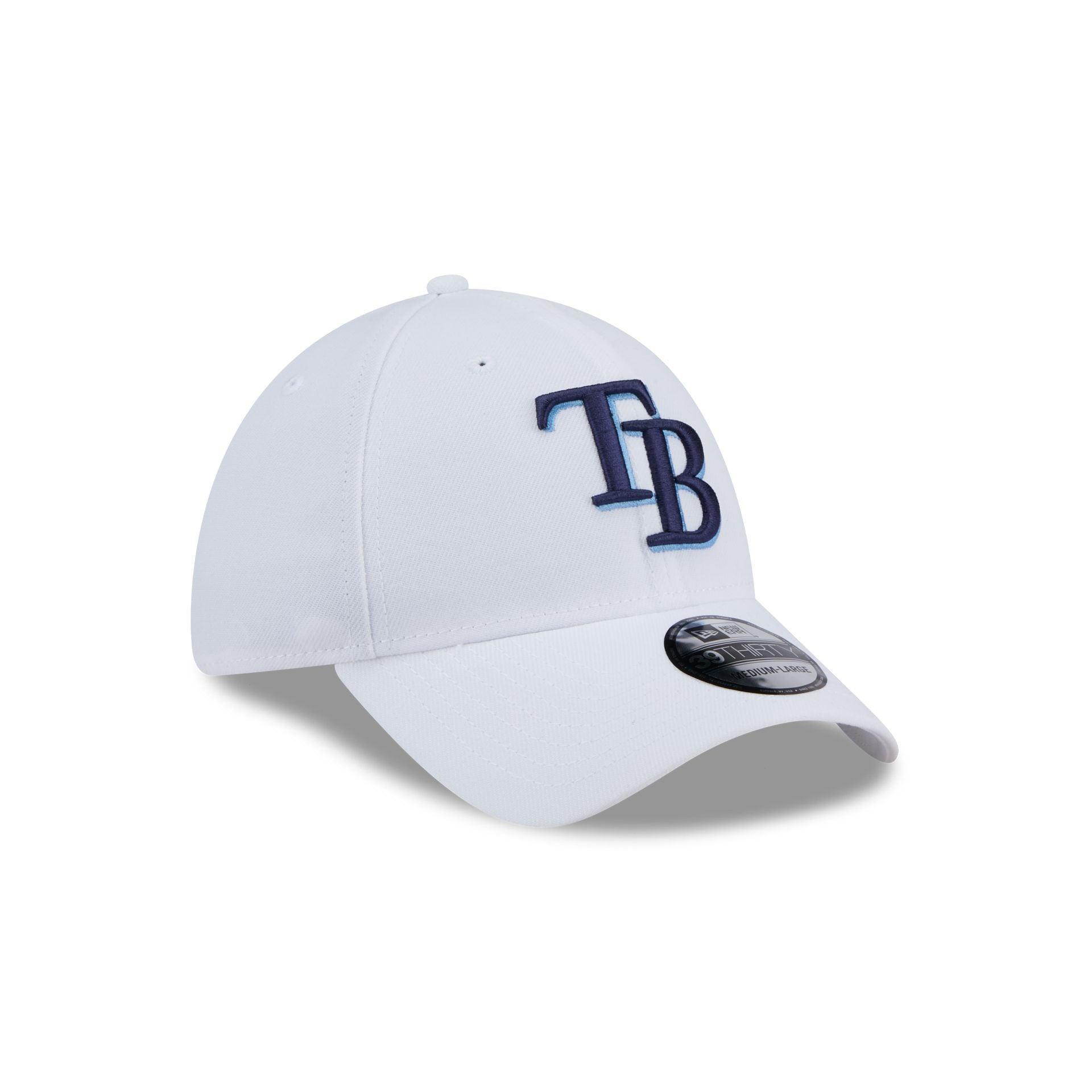 Tampa Bay Rays Optic White 39THIRTY Stretch Fit Hat Male Product Image