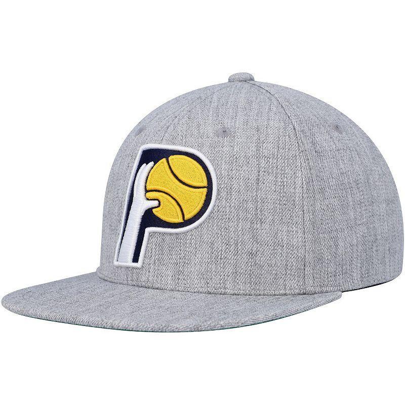 Mens Mitchell & Ness Heather Gray Indiana Pacers Hardwood Classics 2.0 Snapback Hat Product Image