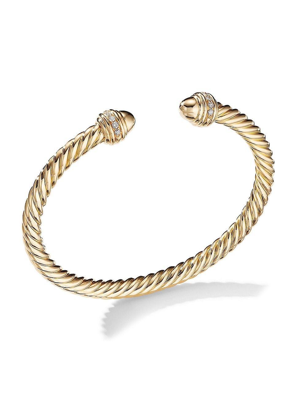 Womens Cable Classics Color Bracelet in 18K Yellow Gold with Pav Diamonds Product Image