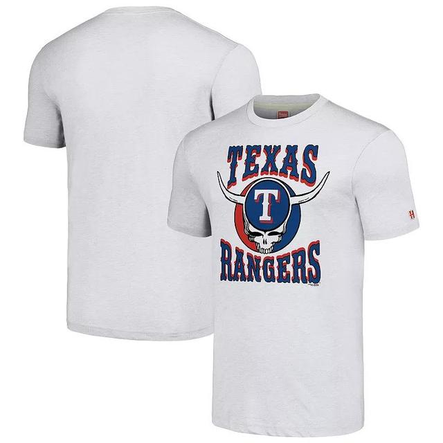 Mens Homage Ash Texas Rangers Grateful Dead Tri-Blend T-Shirt Product Image