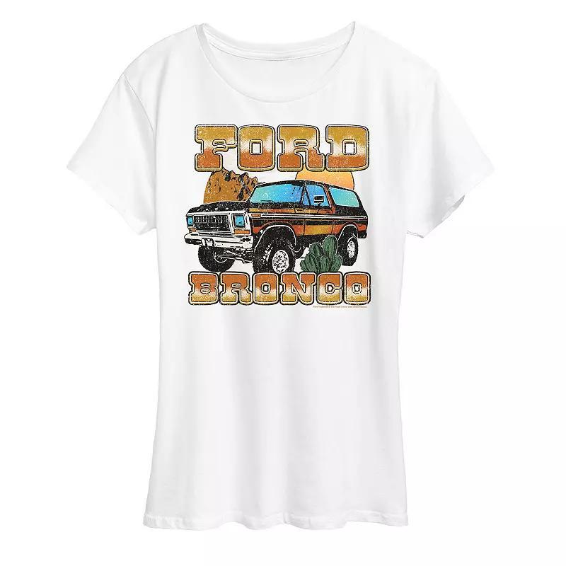 Womens Ford Vintage Bronco Desert Graphic Tee Grey Gray Product Image