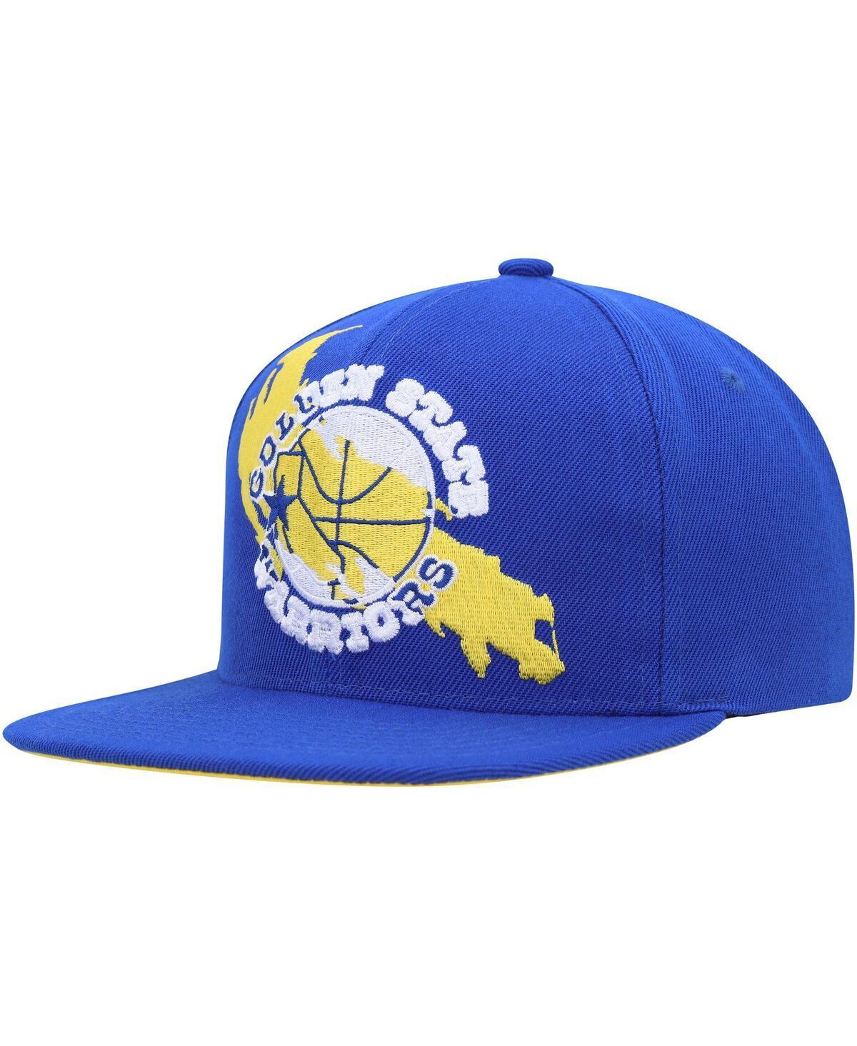 Mens Mitchell & Ness Royal Golden State Warriors Paint By Numbers Snapback Hat Product Image