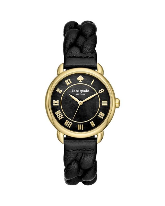 Womens Lily Avenue Goldtone & Leather Watch Product Image