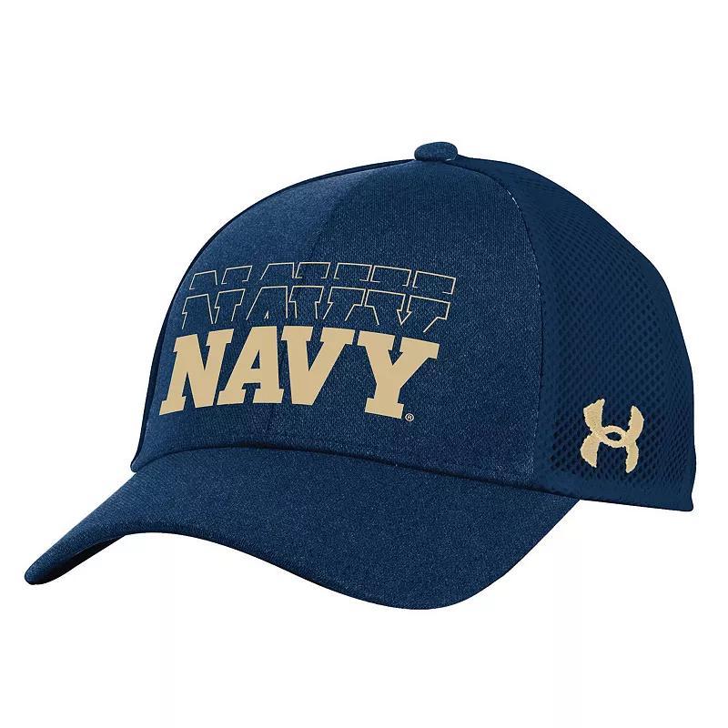 Mens Under Armour Midshipmen Sideline Blitzing Trucker Adjustable Hat, Blue Product Image