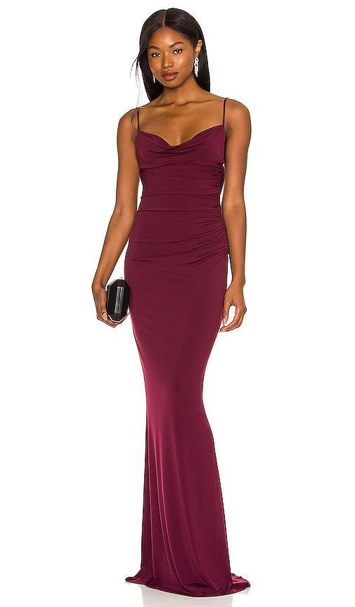 Katie May Surreal Gown in Wine. Product Image