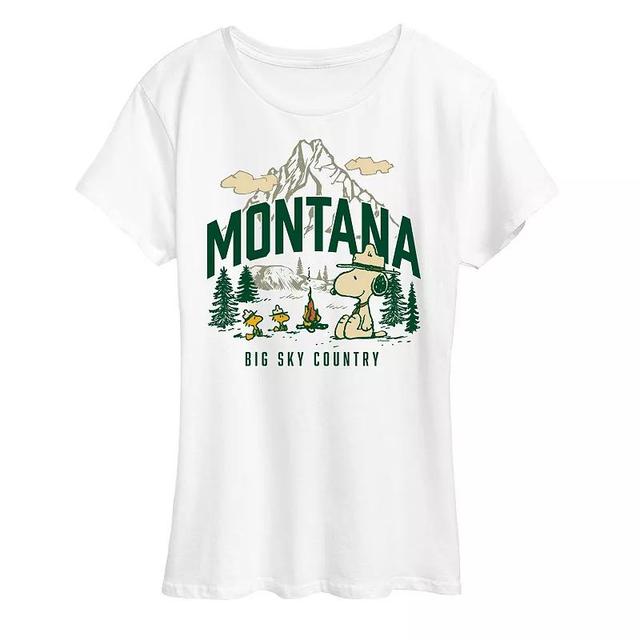 Womens Peanuts Snoopy & Woodstock Beagle Scouts Montana Graphic Tee Product Image