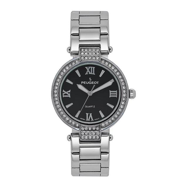 Peugeot Womens Crystal Bezel Dress Watch Silver Tone Product Image