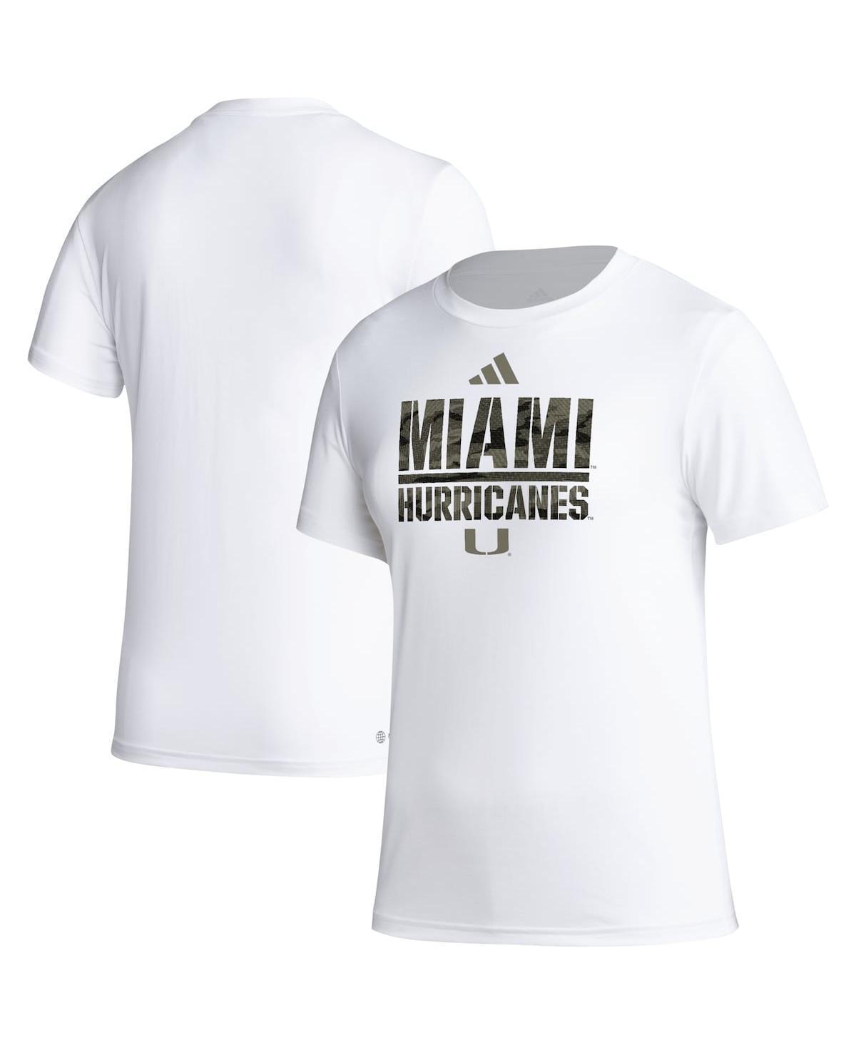 Womens adidas Miami Hurricanes AEROREADY Military Appreciation Pregame T-Shirt Product Image