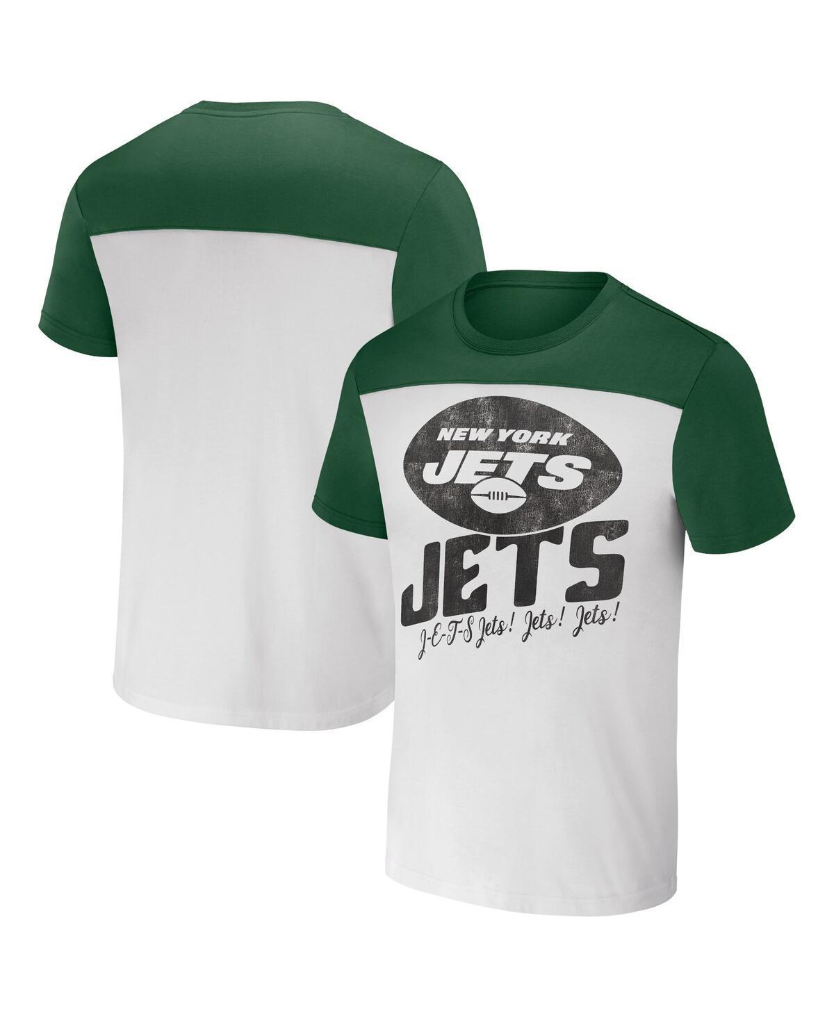 Men's NFL x Darius Rucker Collection by Fanatics Cream New York Jets Colorblocked T-Shirt Product Image