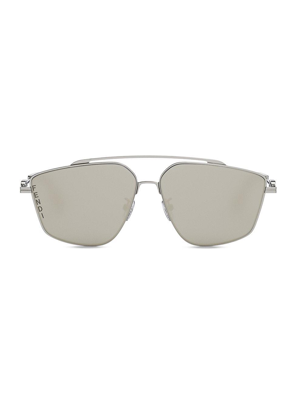 Mens OClock Metal Double-Bridge Aviator Sunglasses Product Image