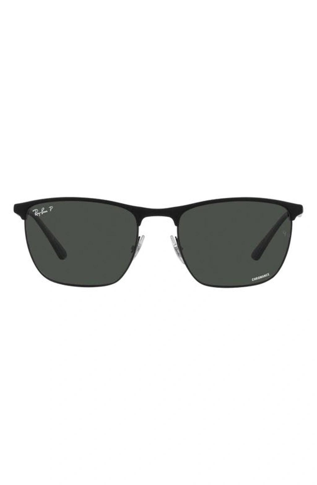 RAY BAN 57mm Polarized Square Sunglasses In Dark Grey Product Image