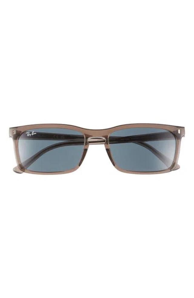 RAY BAN Ray-ban 59mm Rectangular Sunglasses In Blue/brown Product Image