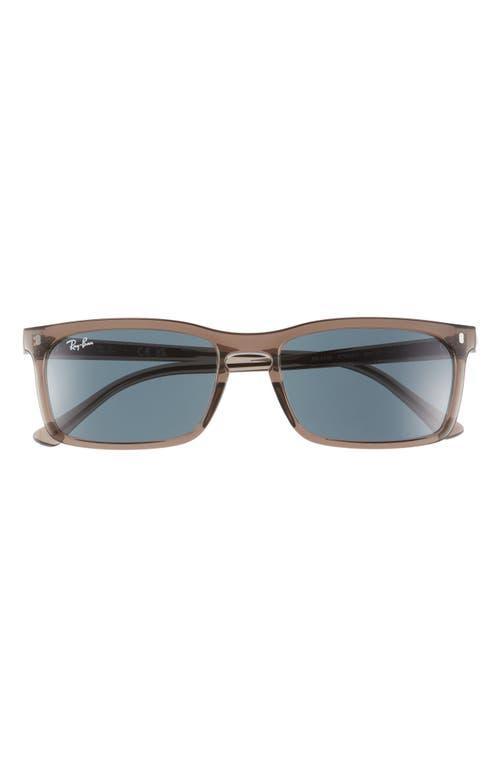 RAY BAN Ray-ban 59mm Rectangular Sunglasses In Blue/brown Product Image