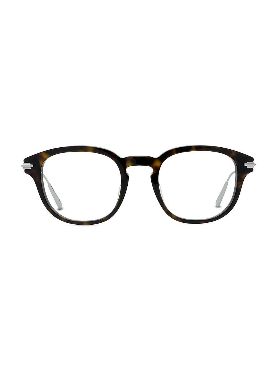 Mens DiorBlackSuito R21 49MM Round Eyeglasses Product Image