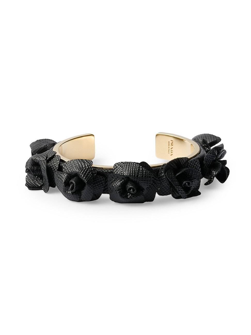 Womens Saffiano Leather and Metal Bracelet Product Image