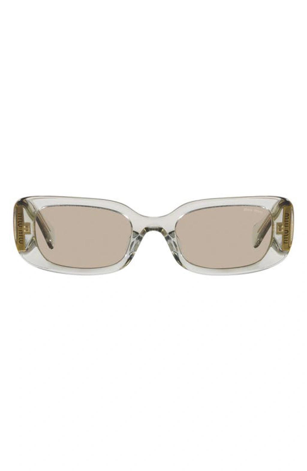 MIU MIU Rectangle-frame Tinted Sunglasses In Light Brown Product Image