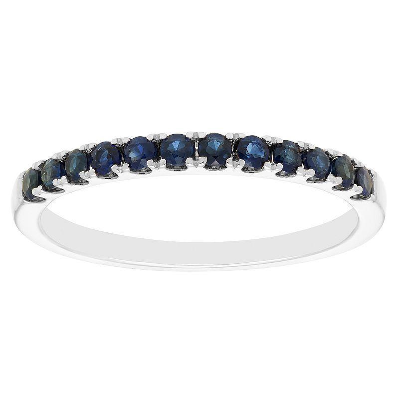 Boston Bay Diamonds 10k White Gold Gemstone Stacking Ring, Womens Blue Blue Product Image