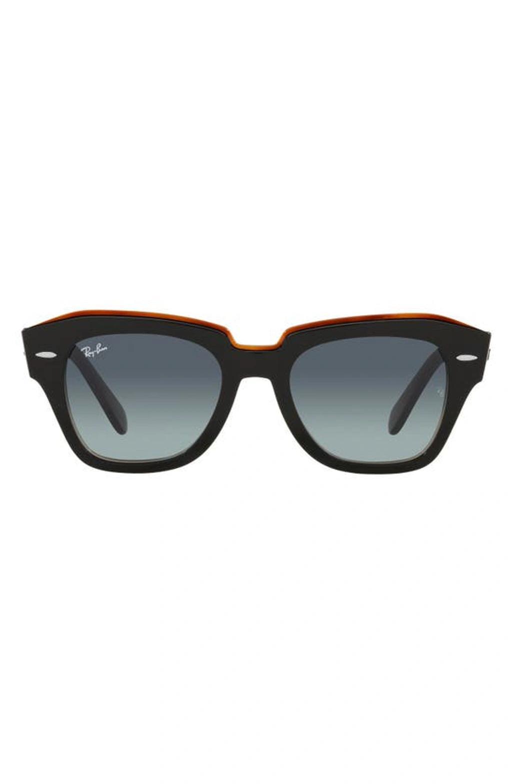 RAY BAN 52mm Square Sunglasses In Black Brown Product Image