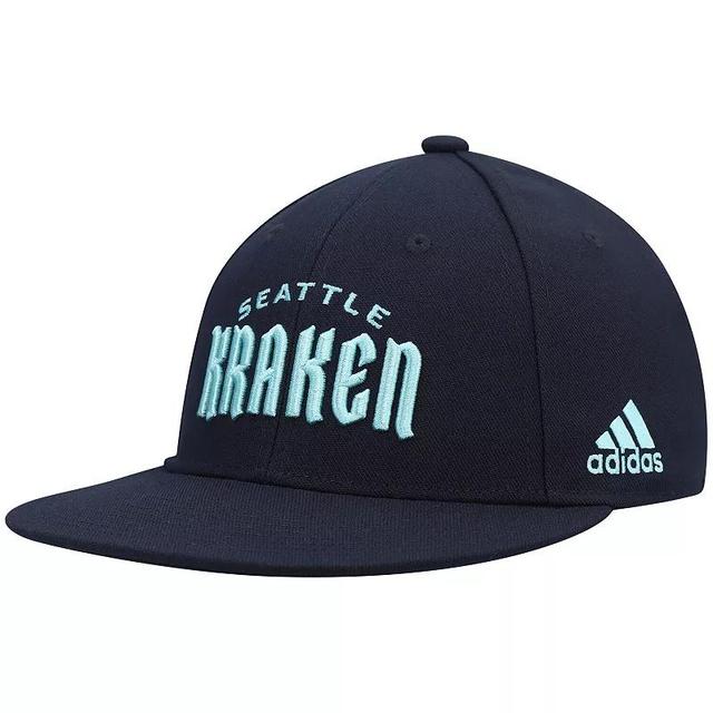 Mens adidas Deep Sea Blue Seattle Kraken Team Snapback Hat, Krk Blue Product Image