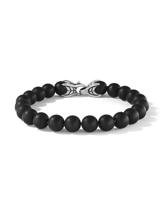 Mens Spiritual Beads Bracelet in Sterling Silver Product Image