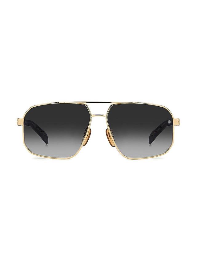 Mens 61MM Metal Rectangular Sunglasses Product Image