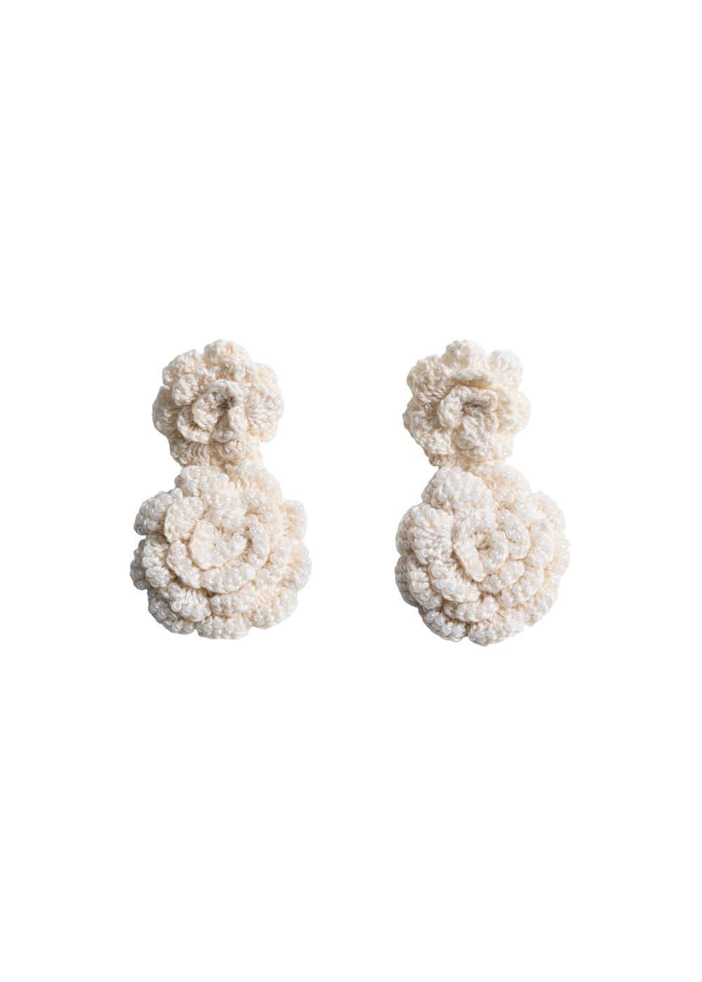 MANGO - Crochet flower earrings - One size - Women Product Image