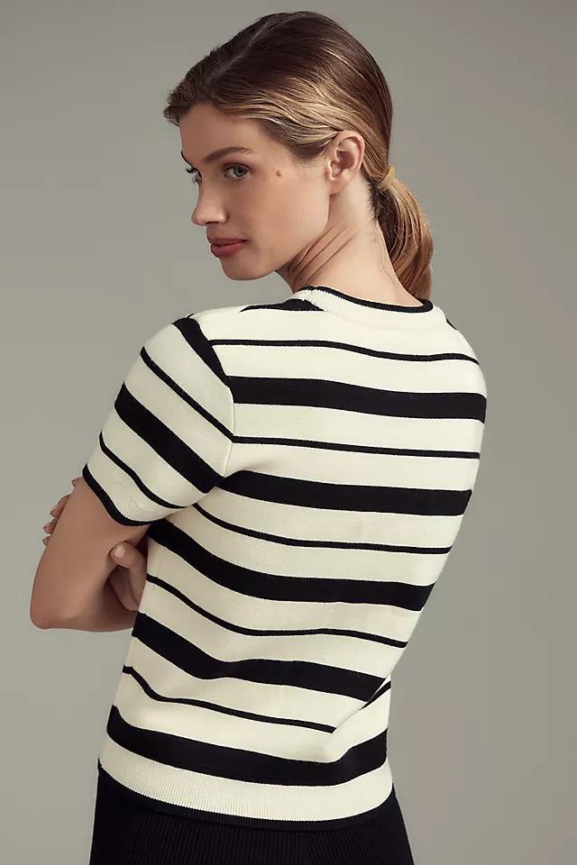 English Factory Short-Sleeve Striped Knit Sweater Product Image