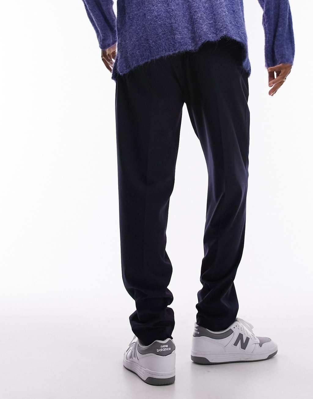 Topman tapered ripstop sweatpants in navy Product Image