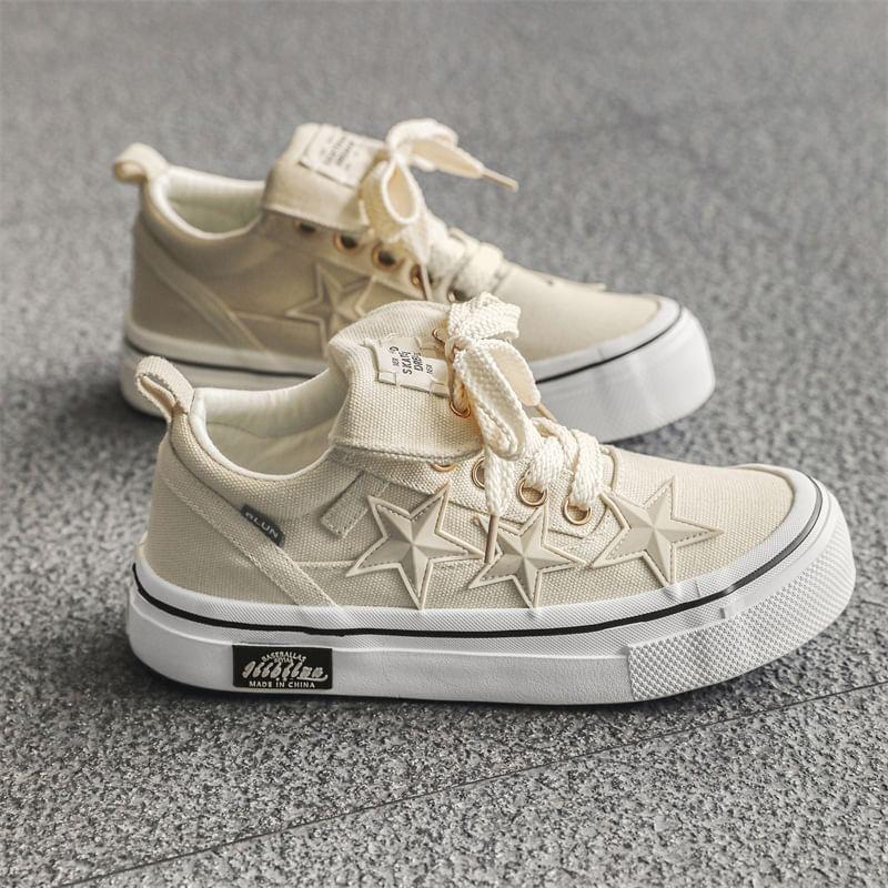 Star Applique Lace-Up Sneakers Product Image