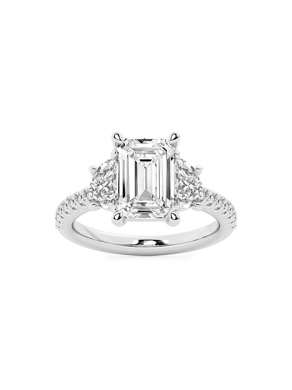 Womens 14K White Gold & Emerald-Cut Lab-Grown Diamond Ring/2.75-7.00 TCW Product Image