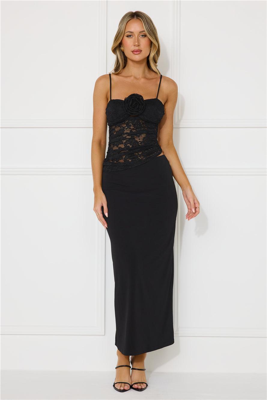 Stylish Luxury Lace Maxi Dress Black Product Image