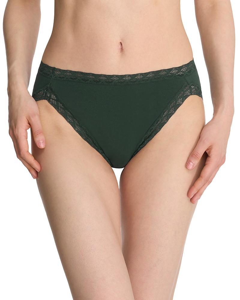 Natori Bliss Lace-Trim Cotton French-Cut Brief Underwear 152058 Product Image