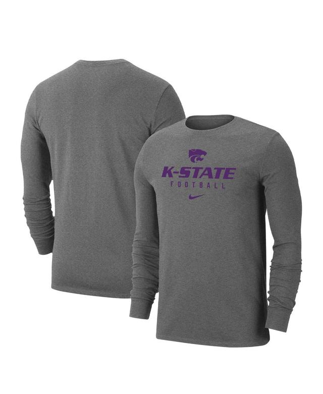 Mens Nike Heather Gray Kansas State Wildcats Changeover Long Sleeve T-shirt Product Image