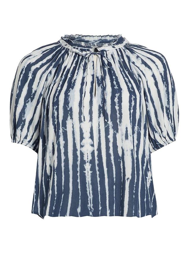 Womens Laila Tie-Dye Keyhole Blouse Product Image