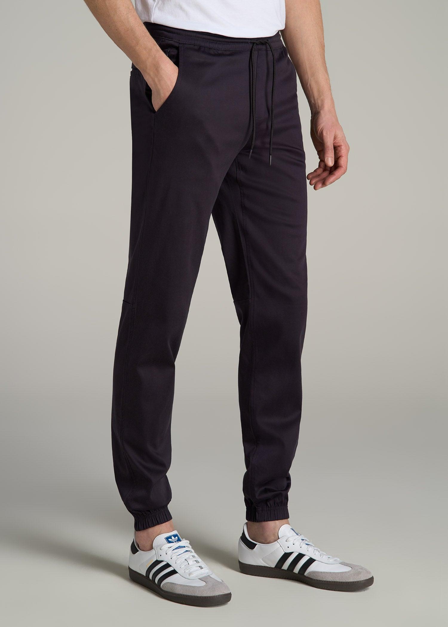 Stretch Twill Tall Men's Jogger Pants in Charcoal Rinse Product Image