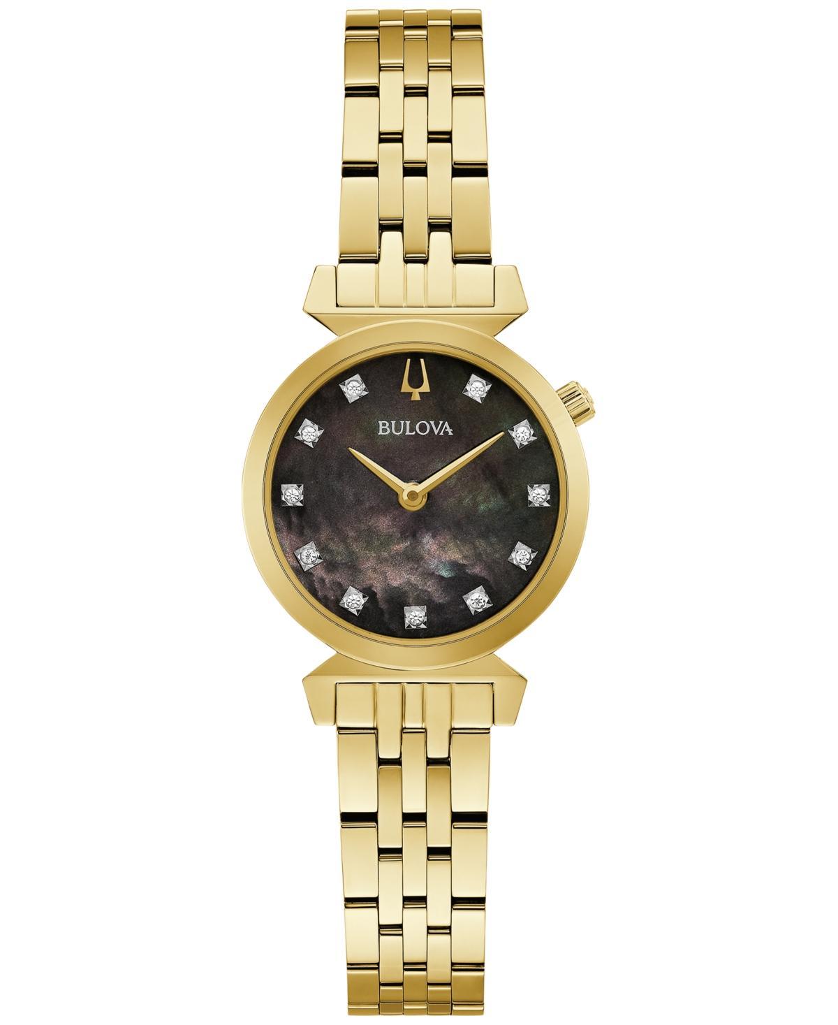 Bulova Womens Classic Two Hand Gold Tone Mother of Pearl Dial Stainless Steel Bracelet Watch Product Image