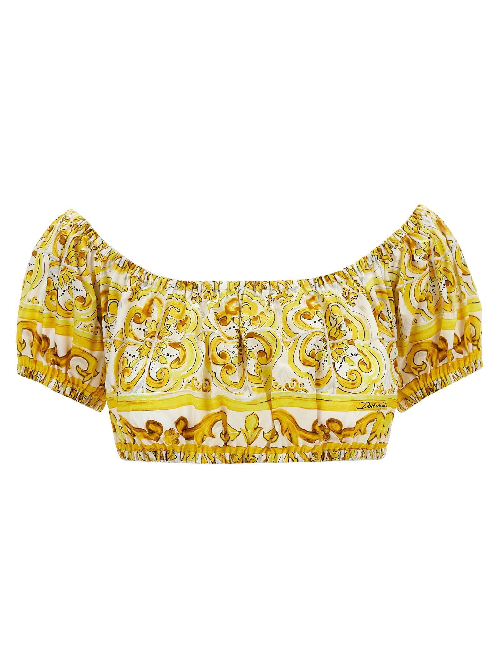 DOLCE & GABBANA Maioliche Top In Yellow Product Image