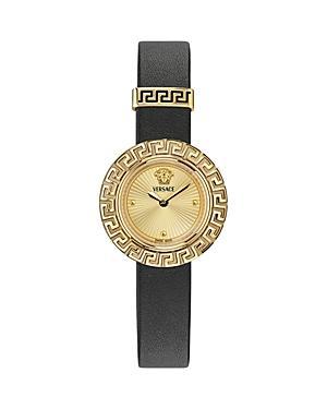 Versace Womens Swiss Black Leather Strap Watch 28mm Product Image