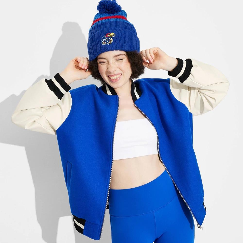 Womens Game Day Varsity Jacket - Wild Fable Blue L Product Image