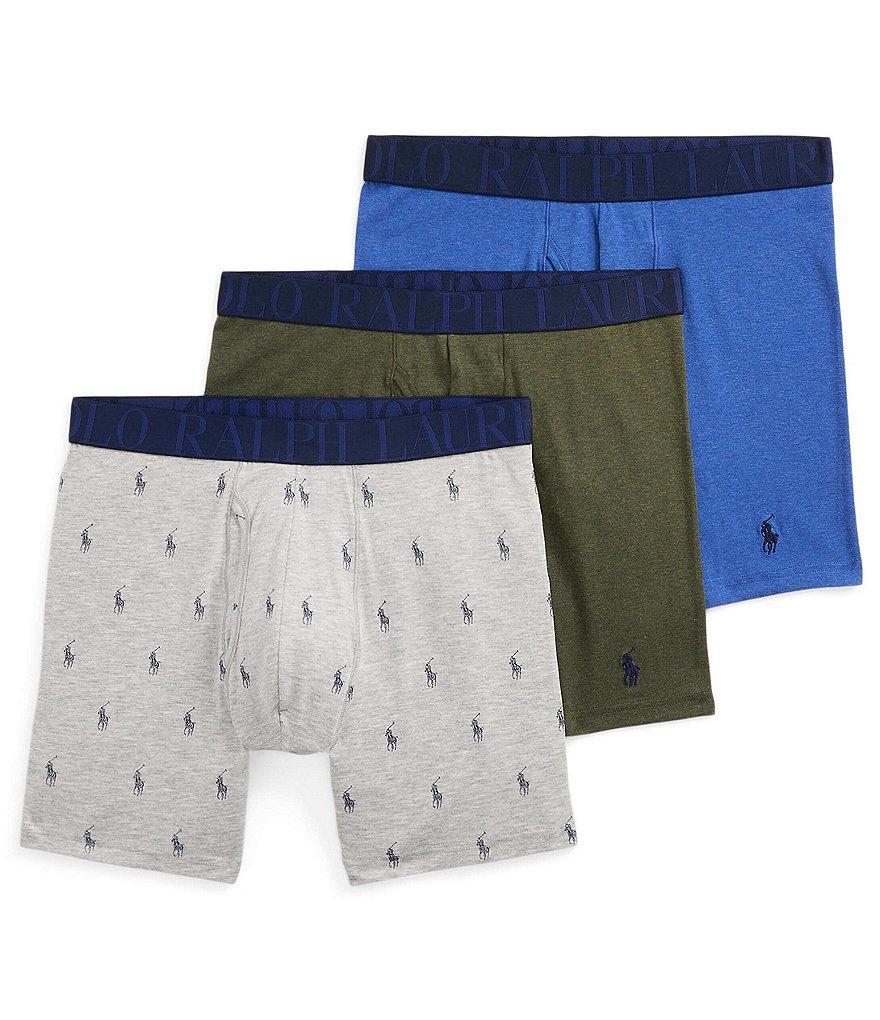 Polo Ralph Lauren Classic Fit Printed/Solid Boxer Briefs 3-Pack Product Image