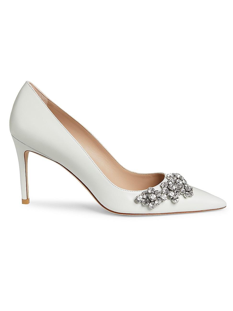 Womens Crystal Fleur 60MM Leather Pumps product image