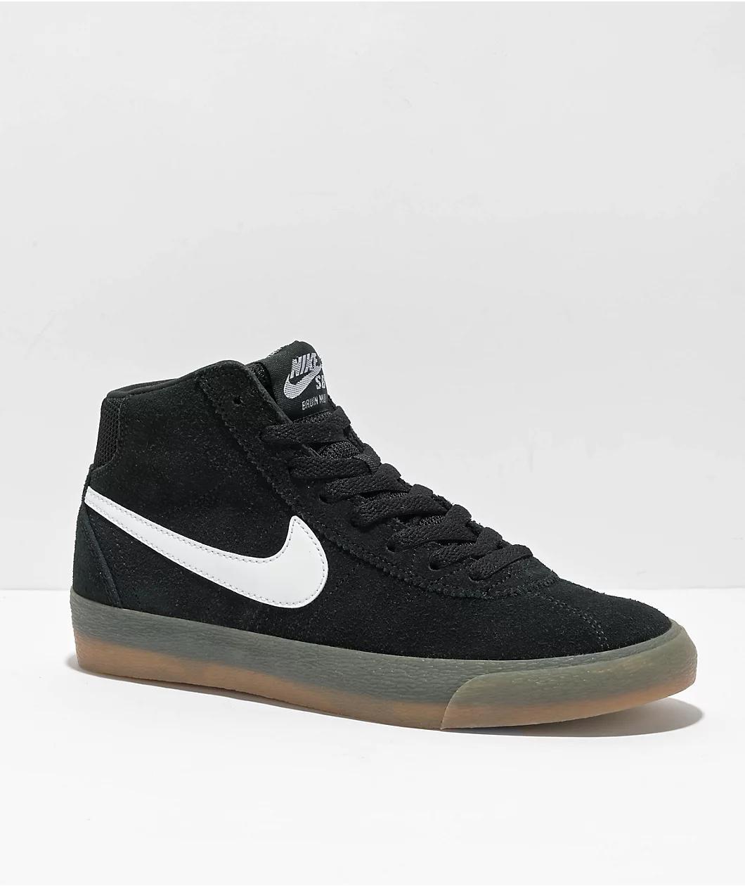 Nike SB Zoom Bruin High Black & Gum Skate Shoes Product Image