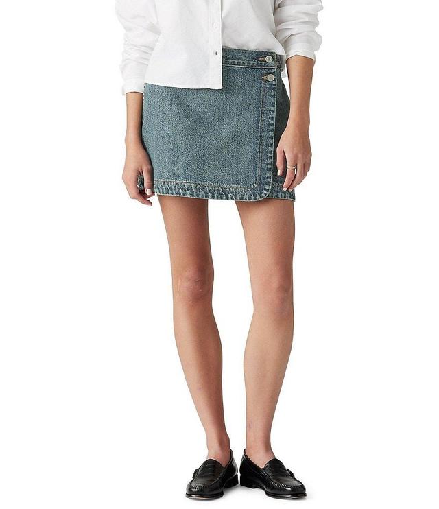 Levi's® Mid Rise Faux Wrap Denim Skirt Product Image