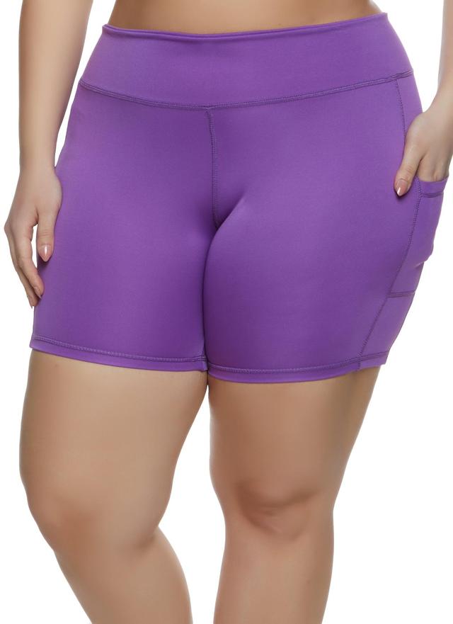 Womens Plus Size Side Pocket Bike Shorts Product Image